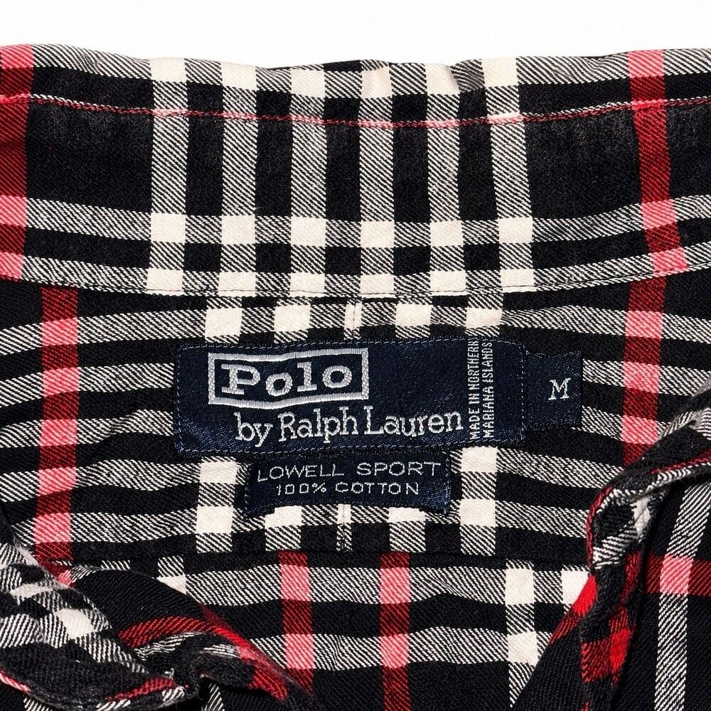 Polo Ralph Lauren Lowell Sport Shirt Mens M Red Black Plaid Long Sleeve - Picture 5 of 5